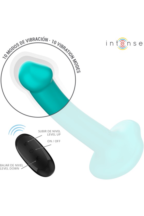 INTENSE - KATIE VIBRADOR CON VENTOSA 10 VIBRACIONES CONTROL REMOTO AZUL