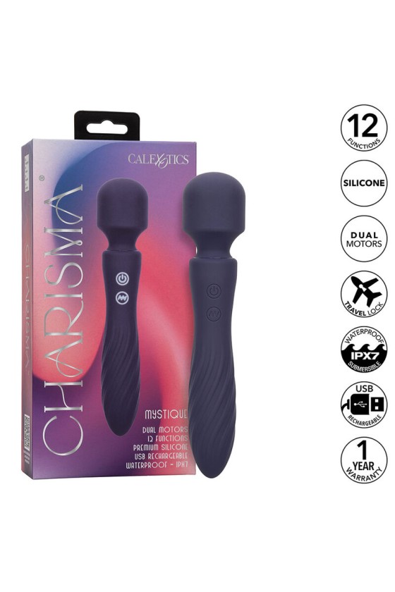 CALEXOTICS - CHARISMA MYSTIQUE MASSEUR DOUBLE MOTEURS 12 FONCTIONS 20,5 CM X 4,5 CM VIOLET