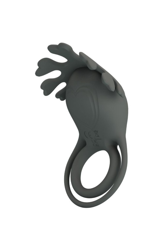 PRETTY LOVE - RUBEN DOUBLE VIBRATING RING WITH STIMULATOR GRAY