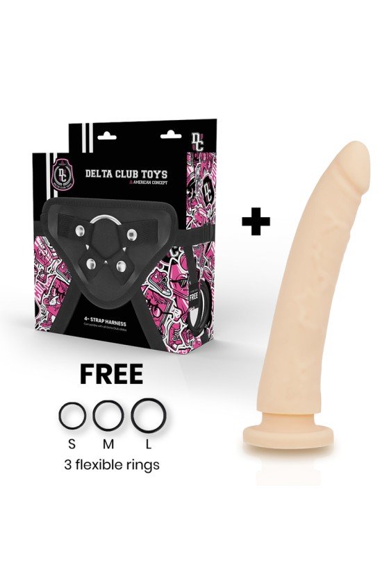 DELTA CLUB - TOYS HARNAIS + DONG FLESH SILICONE 20 X 4CM