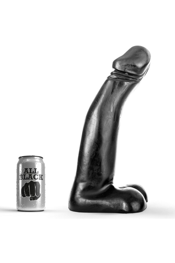 ALL BLACK - DILDO DE FISTING PRETO REALÍSTICO 29 CM