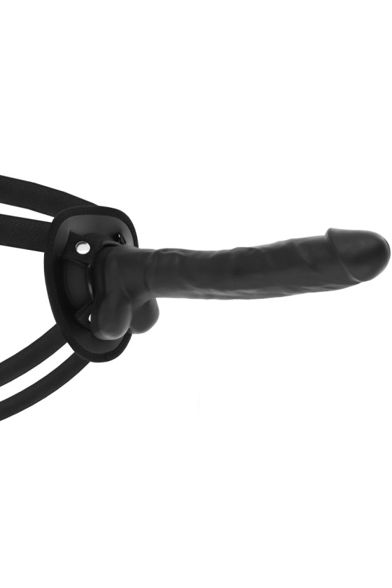 COCK MILLER - HARNESS + SILIKON DICHTE ARTIKULIERBARES COCKSIL SCHWARZ 24 CM