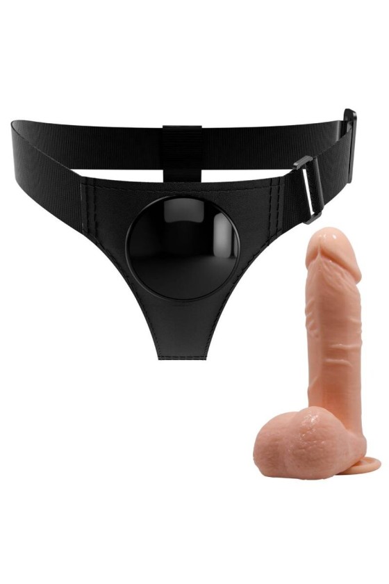 PRETTY LOVE - HARNESS BRIEFS UNIVERSAL HARNESS WITH DILDO TOM 20 CM NATURAL