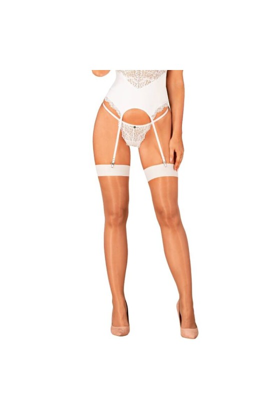 OBSESSIVE - S814 STOCKINGS WHITE S/M