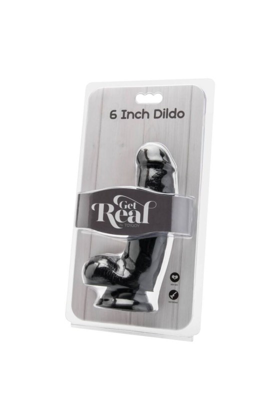 GET REAL - DILDO 12 CM COM BOLAS PRETAS