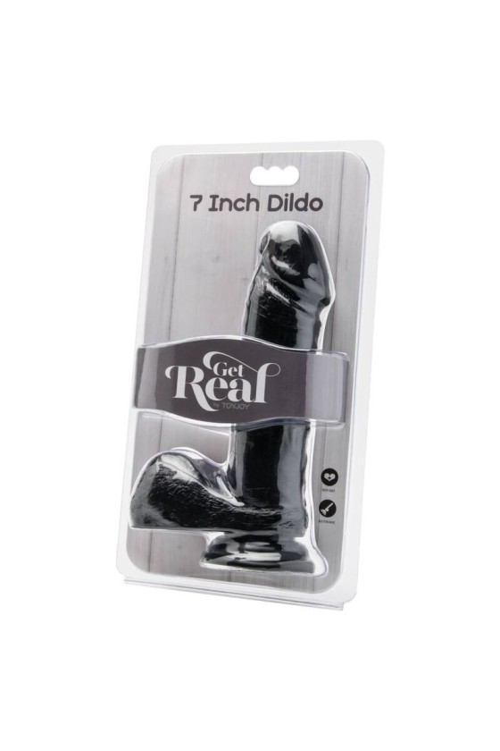 GET REAL - DILDO 18 CM CON BOLAS NEGRO