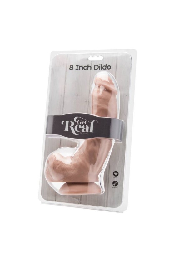 GET REAL - DILDO 20,5 CM CON BOLAS PIEL