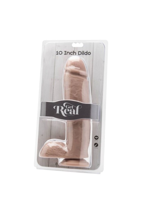 GET REAL - DILDO 25,5 CM CON BOLAS PIEL