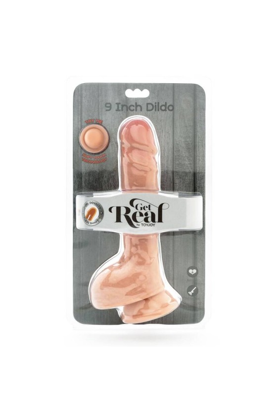 GET REAL - DILDO DUAL DENSIDAD 25,5 CM BOLAS PIEL