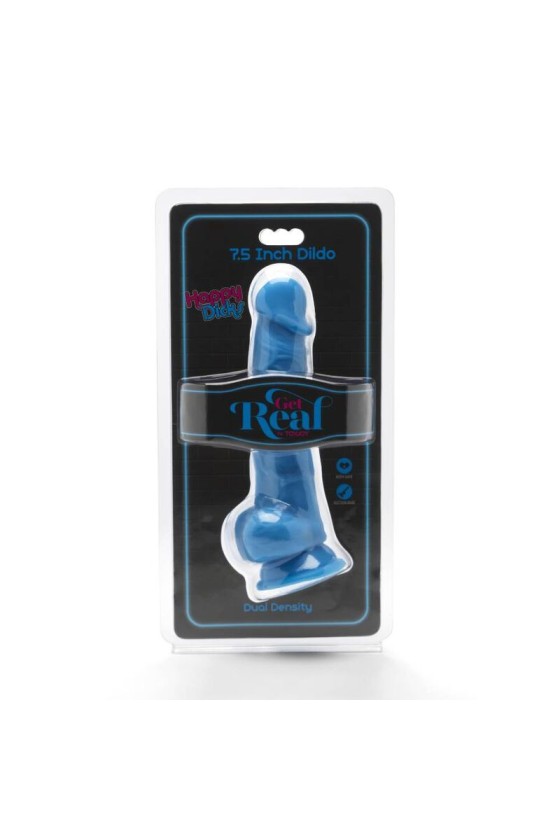 GET REAL - HAPPY DICKS 19 CM CON SFERE BLU