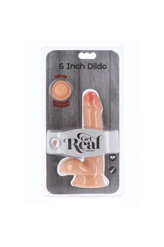 GET REAL - DUAL DENSITY DILDO 17 CM BALLS SKIN