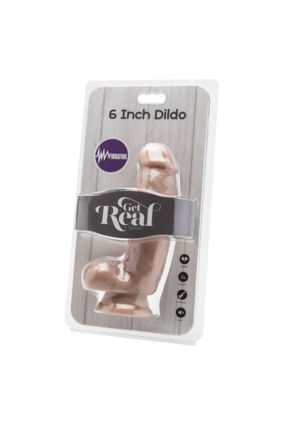 GET REAL - DILDO 12 CM COM BOLAS VIBRADOR PELE