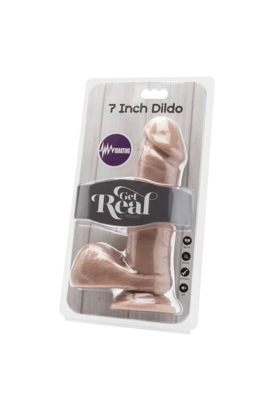 GET REAL - DILDO 18 CM WITH BALLS VIBRATOR SKIN