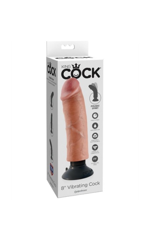 KING COCK - 20.32 CM VIBRATING COCK FLESH